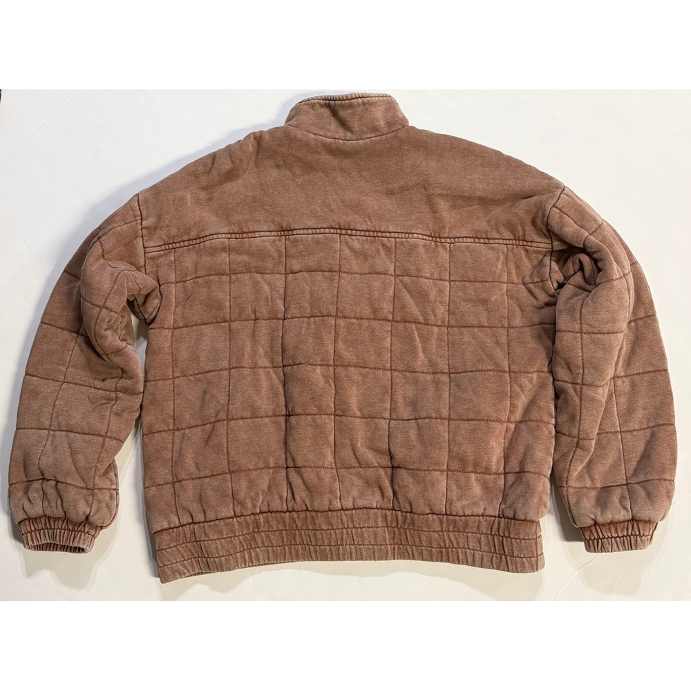 Saltwater Luxe Rust Salmon Quilted Cotton Bomber Jacket S3824-CAML Small - Picture 2 of 10
